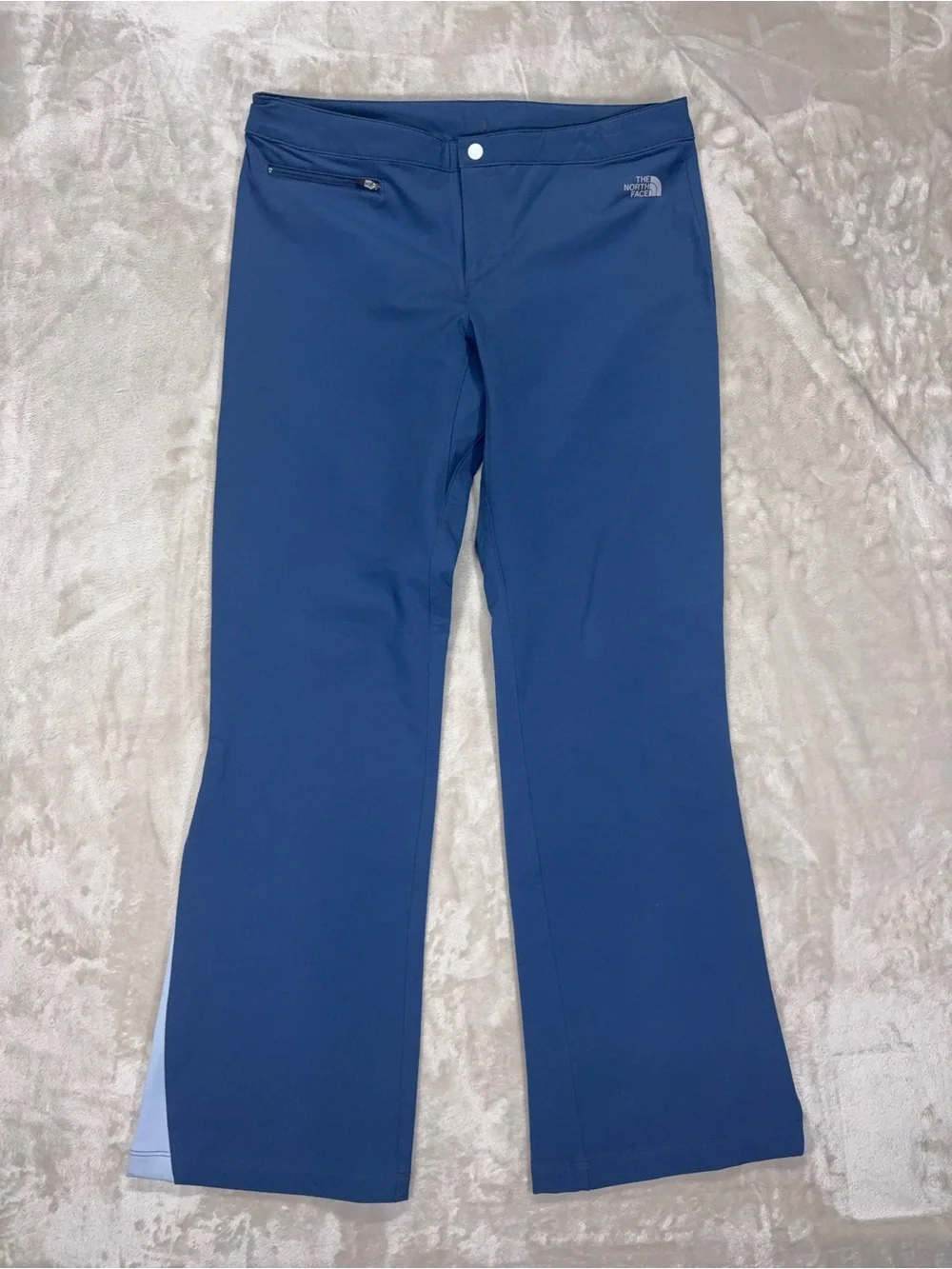 The North Face Blue Flare Pants Women 12 Stretch Zip Pocket Y2K - Picture 4 of 14